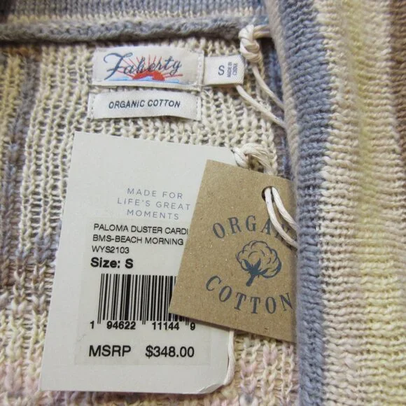 NWT Faherty Paloma Duster Cardigan in Beach Morning Star Belted Long Sweater S - Picture 4 of 7